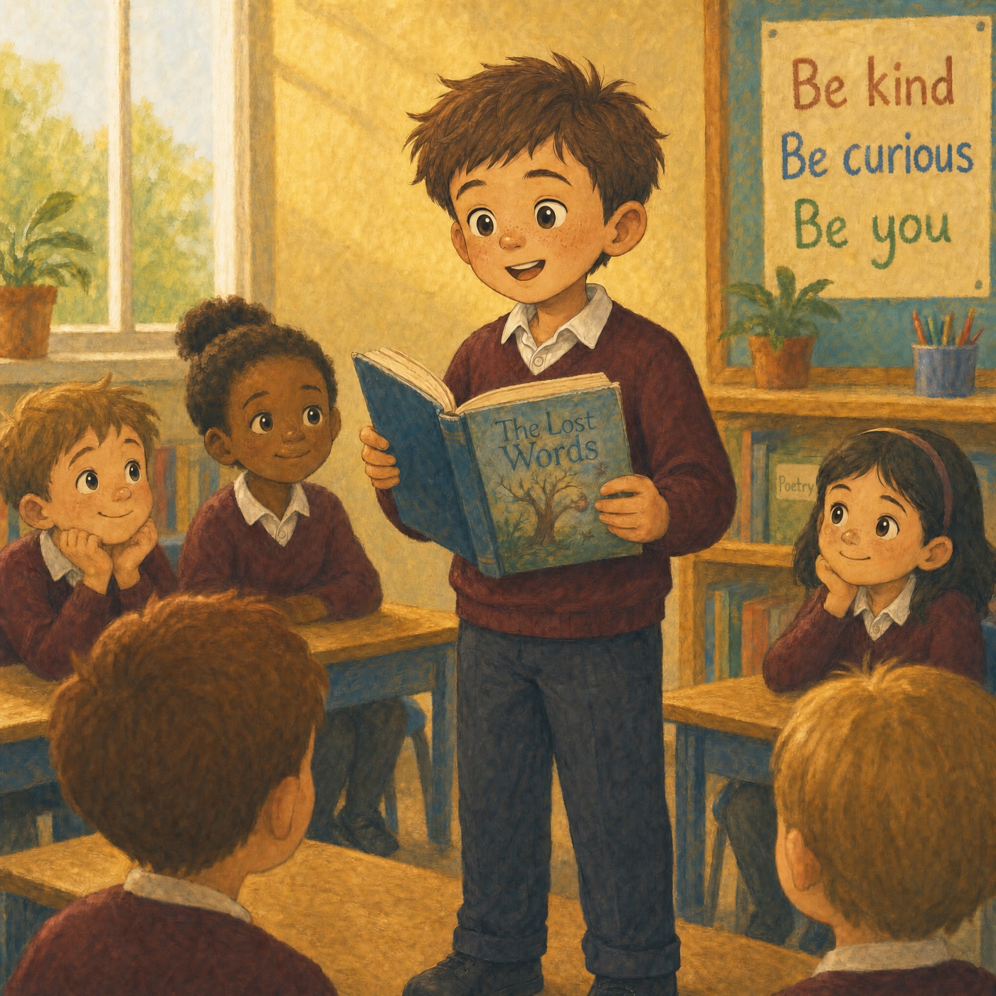 Alfie, a Year 3 boy, reading aloud