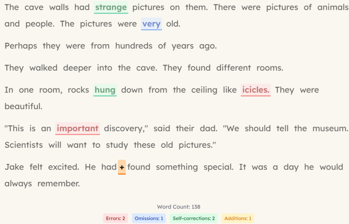 ReadingFluency Assessment Interface